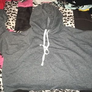 Grey cropped hoodie